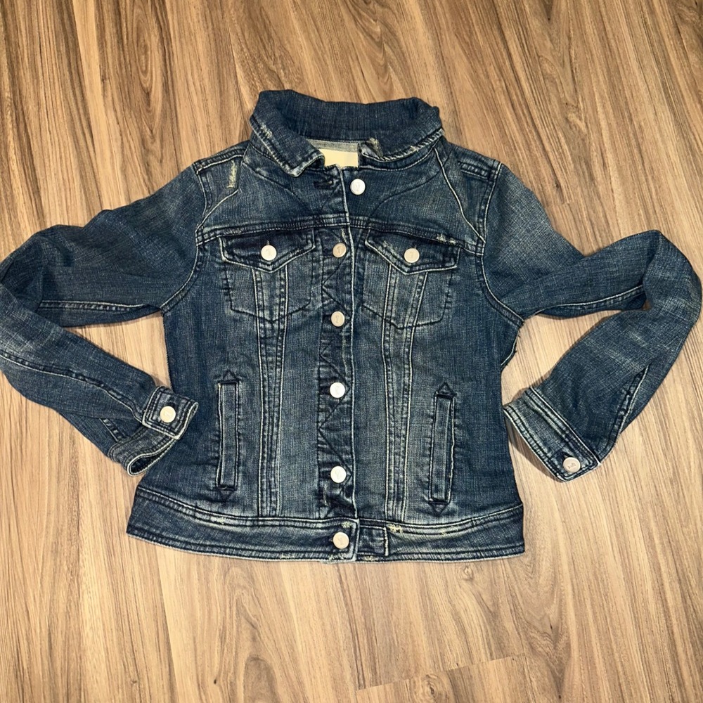 Pilcro and the Letterpress Indigo Washed Denim Jacket